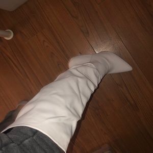 *new* Pretty Little thing white thigh high boots